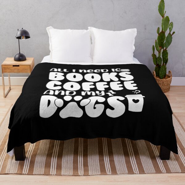 Item preview, All I Need Is Books, Coffee, and My Dogs – Cozy Book Lover Dog Owner designed and sold by Mustapha  ALAHAYANE.