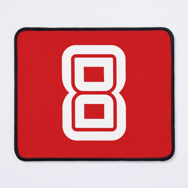 Item preview, No. 8 / Player Number Eight / Football Player Number 8 (White on Red) designed and sold by STUDIO-72.