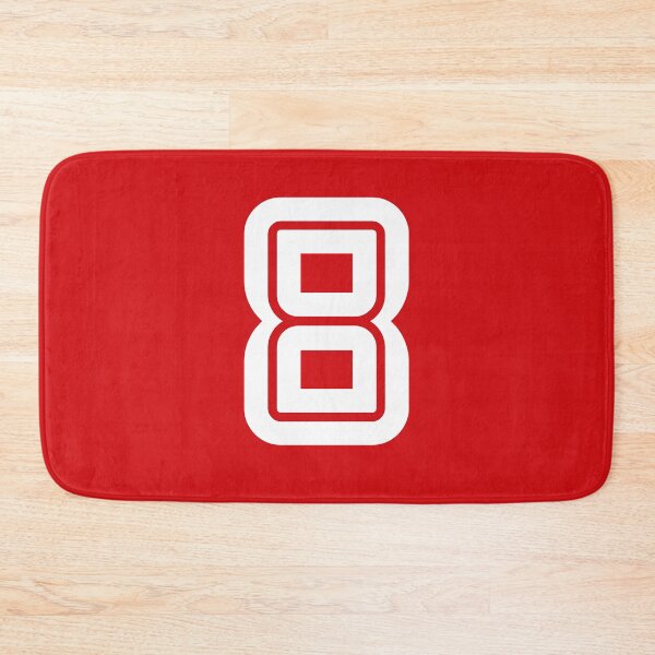 Item preview, No. 8 / Player Number Eight / Football Player Number 8 (White on Red) designed and sold by STUDIO-72.