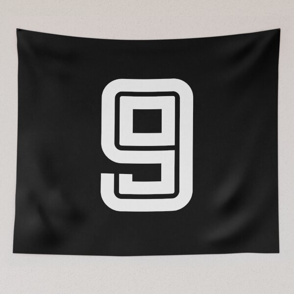 Item preview, No. 9 / Player Number Nine / Football Player Number 9 (White on Black) designed and sold by STUDIO-72.