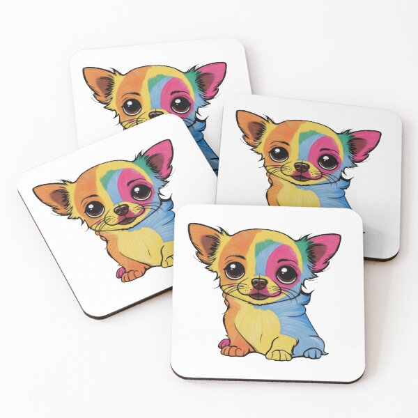Item preview, Cachorro Chihuahua peludo Arcoiris designed and sold by pincelycolores.