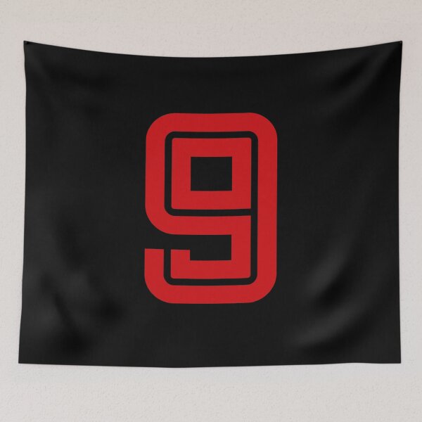 Item preview, No. 9 / Player Number Nine / Football Player Number 9 (Red on Black) designed and sold by STUDIO-72.