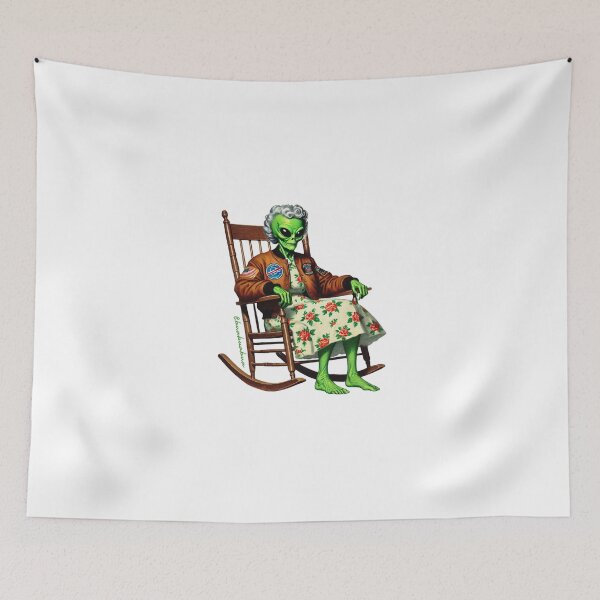Item preview, Old Alien Lady in a Rocking Chair designed and sold by BUABUABUA.