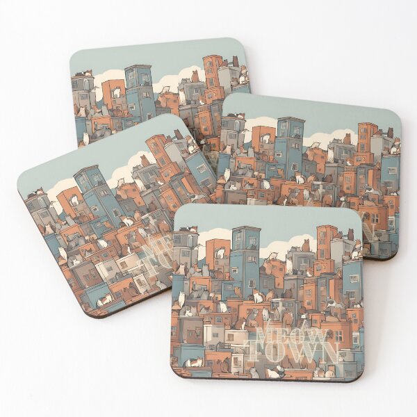 Item preview, Meow Town, Meow, Cat City, Cat,  designed and sold by GOLDENGARDENART.