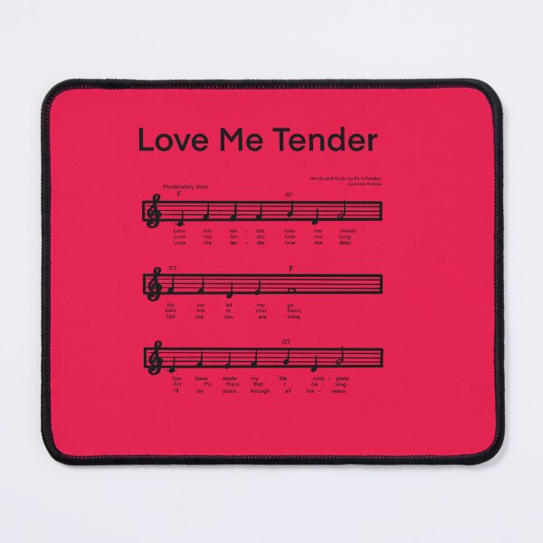 Item preview, LOVE ME TENDER Music with RED background designed and sold by MonicaArtist.