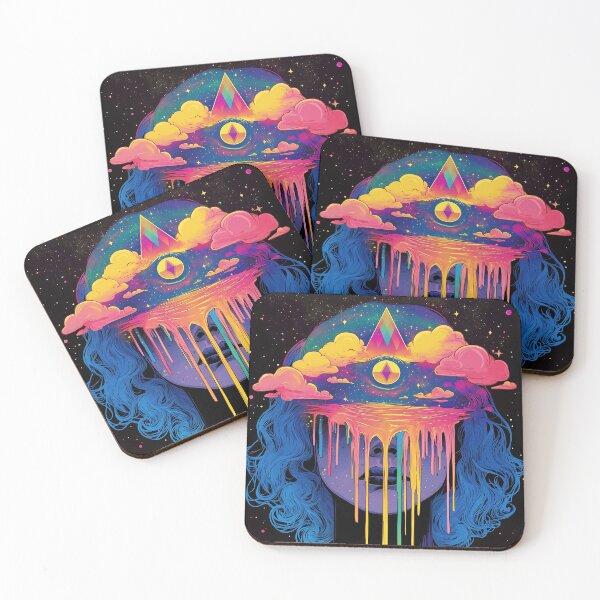 Item preview, Trippy Hippie Space Stars Planets Cosmos Trippy Magic Mushroom Rainbow Psychonaut Psychedelic Beyond The Veil designed and sold by Perfect Alchemy.