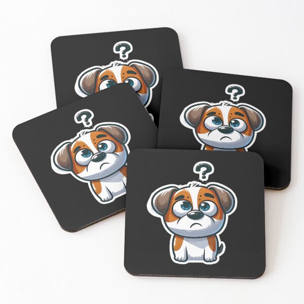Item preview, Cute Confused Puppy Sticker – Adorable Cartoon Dog designed and sold by Psycho-Crazy.