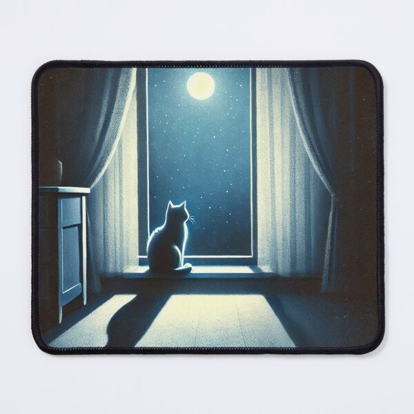 Item preview, cat illuminated by the moonlight designed and sold by Aisha Hamza.