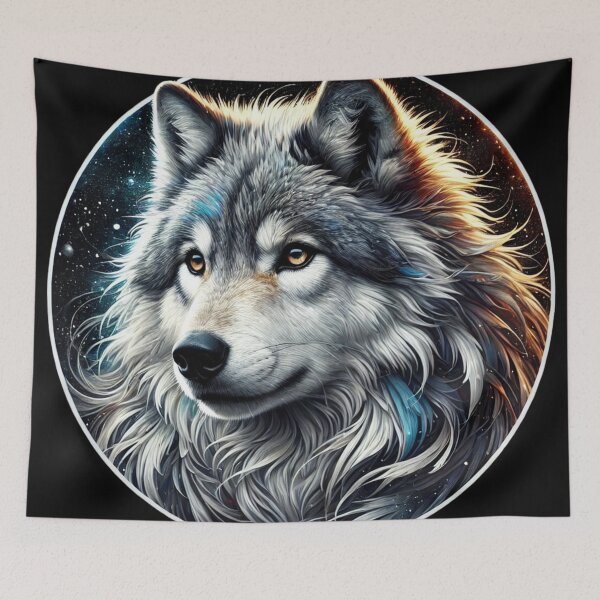 Item preview, Majestic Ethereal Wolf | Mystical Alpha Wolf Artwork on Transparent Background designed and sold by Nauert's.