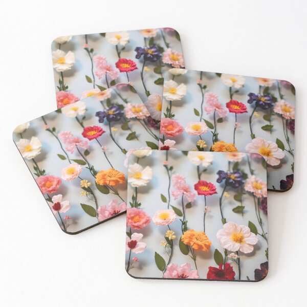 Item preview, Vertical flowers lines on white background designed and sold by EmeraldeaArt.
