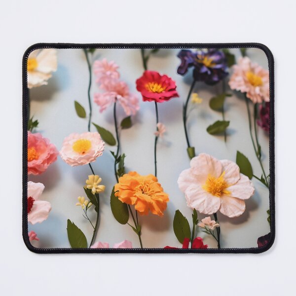 Item preview, Vertical flowers lines on white background designed and sold by EmeraldeaArt.