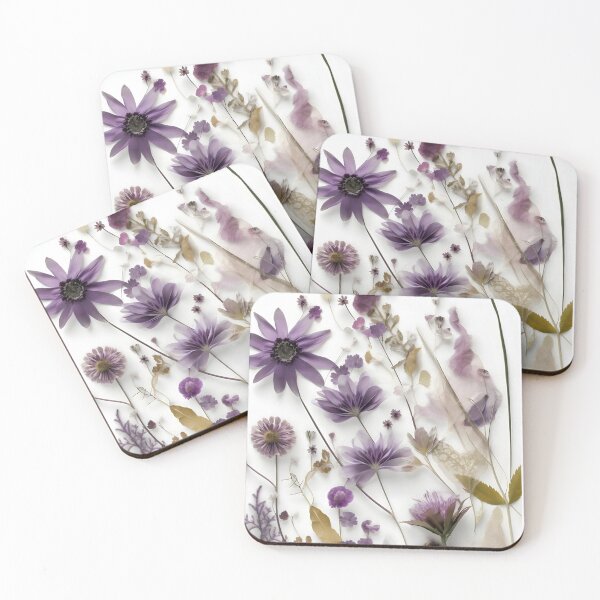 Item preview, Violet purple pressed blossoms flora aesthetical collage designed and sold by EmeraldeaArt.
