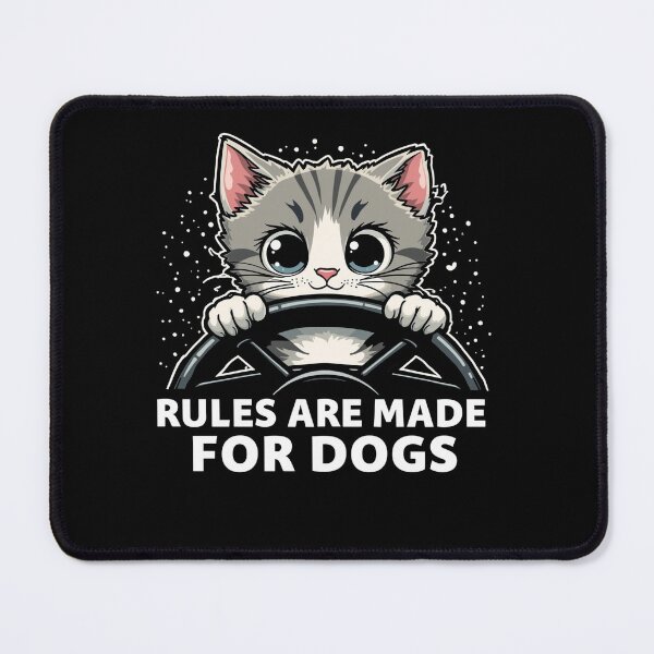 Item preview, Funny Cat Lover - Rules Are Made for Dogs Driving Cat designed and sold by studiopekepeke.