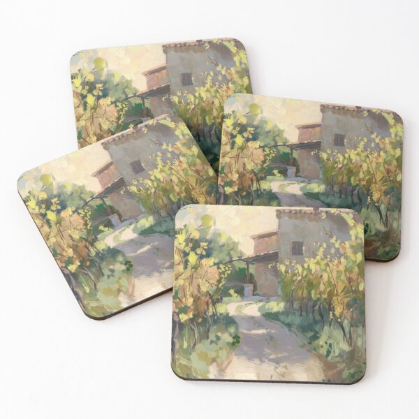 Item preview, Impressionist French Vineyard Path | Sunlit Provence Landscape Painting Inspired by Monet & Pissarro designed and sold by CARRAANN.