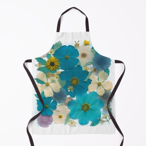 Item preview, Teal turquoise pressed floral collage designed and sold by EmeraldeaArt.