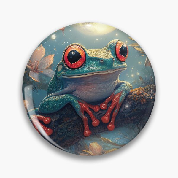 Item preview, "Moonlit Enchantment: The Watchful Frog" designed and sold by bloorose.