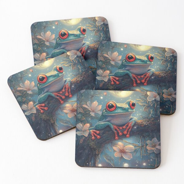 Item preview, "Moonlit Enchantment: The Watchful Frog" designed and sold by bloorose.