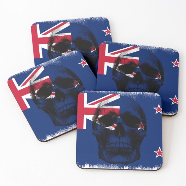 Item preview, NEW ZEALAND SKULL FLAG NATION RAREART COUNTRY HALLOWEEN #ogirdor designed and sold by ogirdorgraphics.