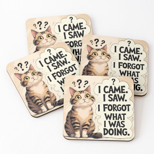 Item preview, Funny Confused Cat – I Came. I Saw. I Forgot What I Was Doing designed and sold by KateVil.