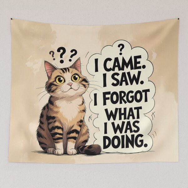 Item preview, Funny Confused Cat – I Came. I Saw. I Forgot What I Was Doing designed and sold by KateVil.
