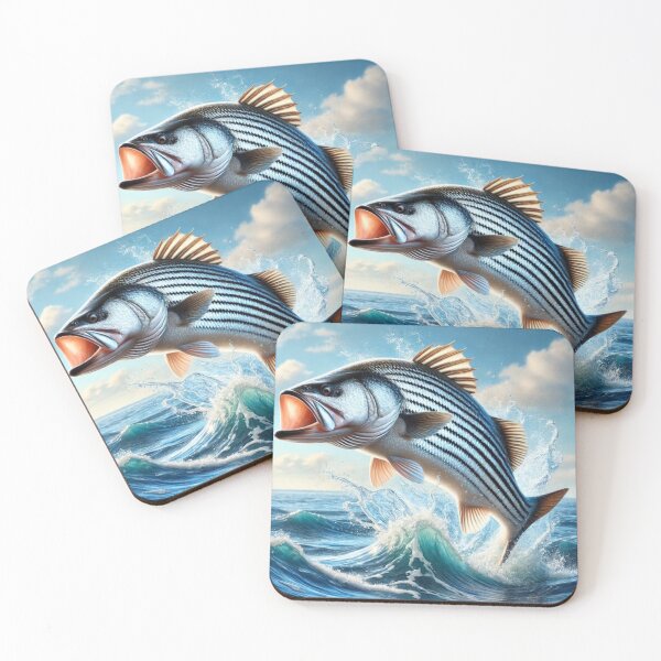 Item preview, Striped Bass Jumping Out of the Water designed and sold by BackgroundND.