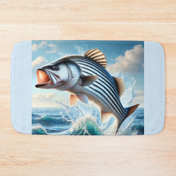 Artikelvorschau, Gestreifter Bass springt aus dem Wasser entworfen und verkauft von BackgroundND.
