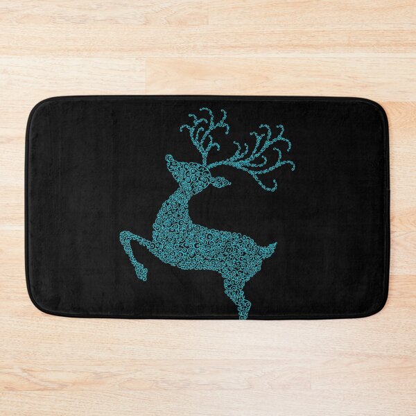 Item preview, Blue Swirly Christmas Reindeer Silhouette  designed and sold by Deborah Camp.