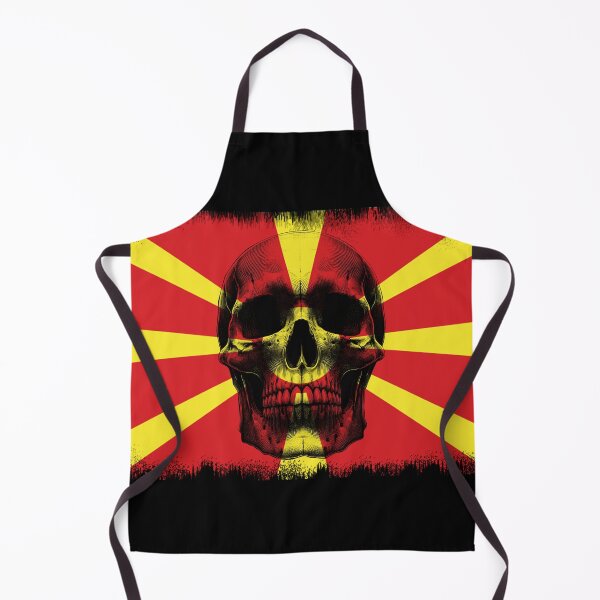 Item preview, NORTH MACEDONIA SKULL FLAG NATION RAREART COUNTRY HALLOWEEN #ogirdor designed and sold by ogirdorgraphics.