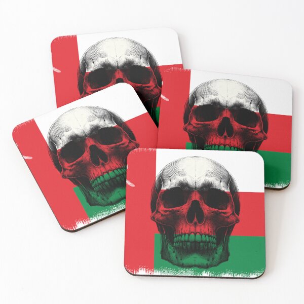 Item preview, OMAN SKULL FLAG NATION RAREART COUNTRY HALLOWEEN #ogirdor designed and sold by ogirdorgraphics.