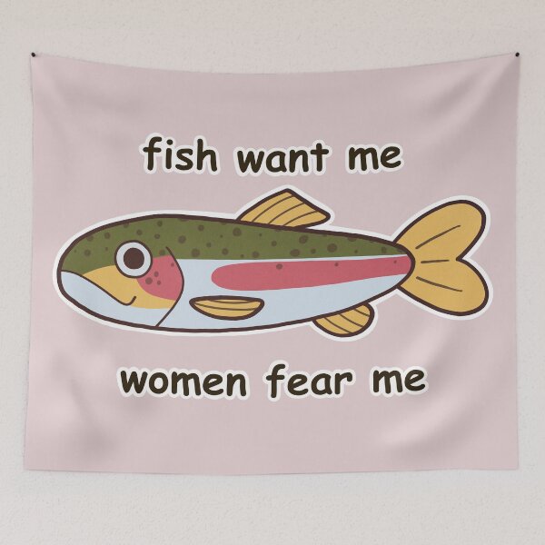 Item preview, Los peces me quieren, las mujeres me temen, la trucha arcoíris designed and sold by sarahweber.art.