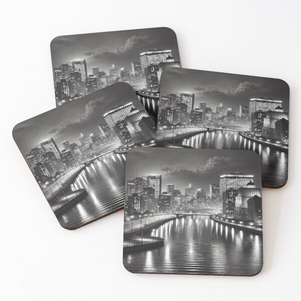 Item preview, Home Decor City River At Night designed and sold by M&M Lifestyle Hub.