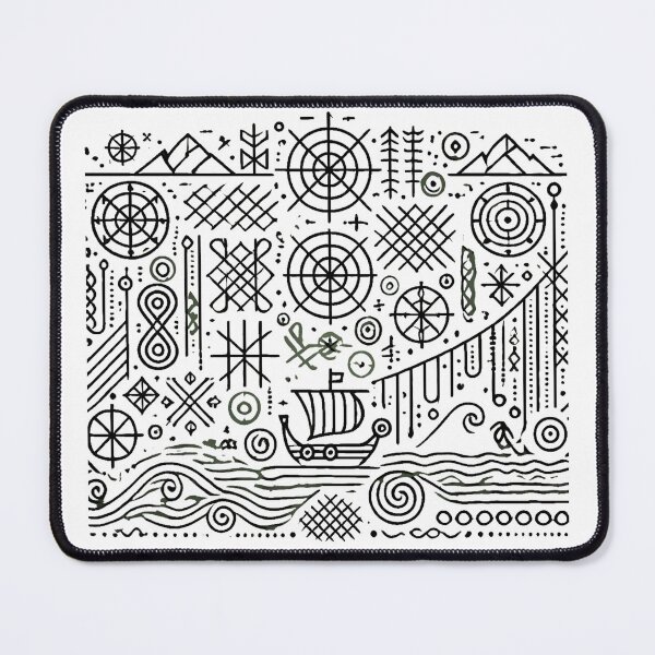 Item preview, Nordic Wayfinding – Viking Longboat & Rune Sky Design designed and sold by D'riftr.
