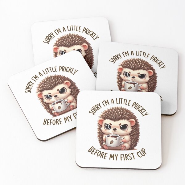Item preview, Grumpy Hedgehog Coffee Lover T-Shirt – Sorry I'm a Little Prickly Before My First Cup designed and sold by Donsean22.