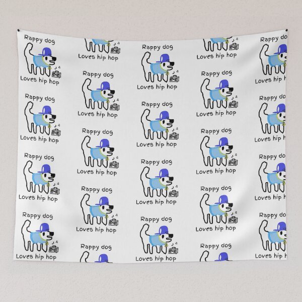 Item preview, Rappy Dog! Crappy dog loves hip hop! designed and sold by TheRubberOnion.