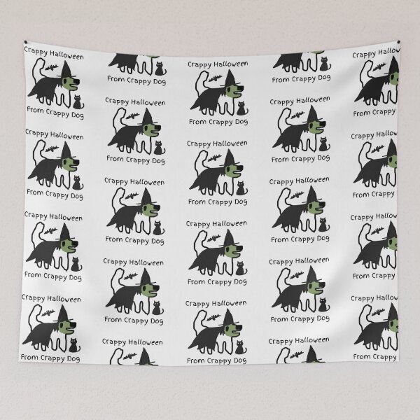 Item preview, Crappy Halloween! Crappy dog loves witches and scary things designed and sold by TheRubberOnion.
