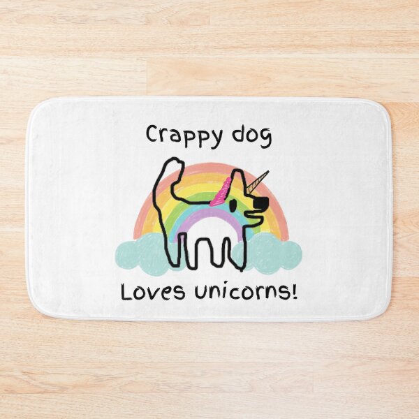 Item preview, Crappy dog loves unicorns! (and all fantasy creatures) designed and sold by TheRubberOnion.