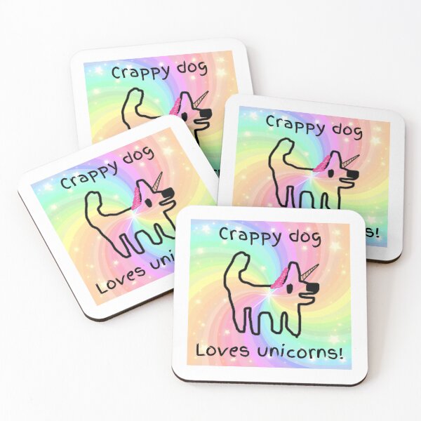 Item preview, Crappy dog loves unicorns! (and all fantasy creatures) designed and sold by TheRubberOnion.