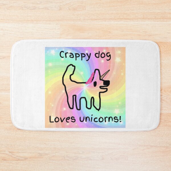 Item preview, Crappy dog loves unicorns! (and all fantasy creatures) designed and sold by TheRubberOnion.