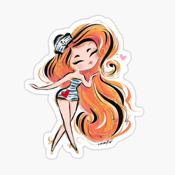 Item preview, Cute Beach Girl Sending A Kiss designed and sold by KaramfilaS.