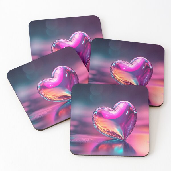 Item preview, Neon Holographic Love - Romantic Heart Design designed and sold by Emaga Digital Studio.