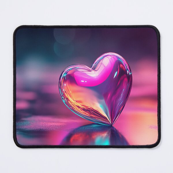 Item preview, Neon Holographic Love - Romantic Heart Design designed and sold by Emaga Digital Studio.