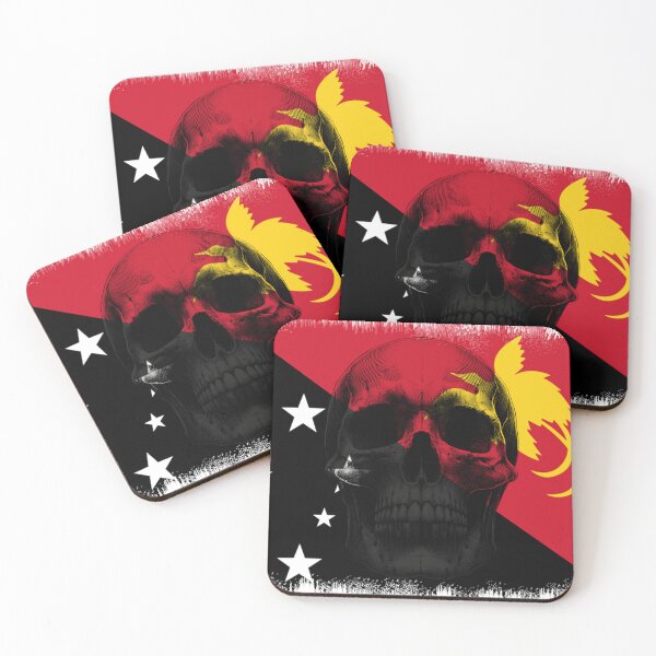 Item preview, PAPUA NEW GUINEA SKULL FLAG NATION RAREART COUNTRY HALLOWEEN #ogirdor designed and sold by ogirdorgraphics.