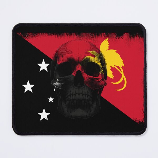 Item preview, PAPUA NEW GUINEA SKULL FLAG NATION RAREART COUNTRY HALLOWEEN #ogirdor designed and sold by ogirdorgraphics.