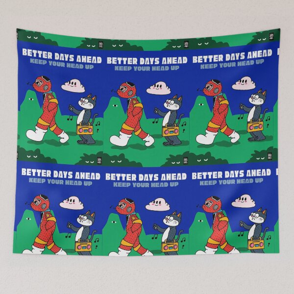 Item preview, BETTER DAYS AHEAD KEEP YOUR HEAD UP BLUE designed and sold by aydapadi.