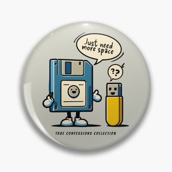 Item preview, Funny Caricature Floppy disk vs Pendrive, Need More Space Technology Joke designed and sold by DAMOTAmagazine.