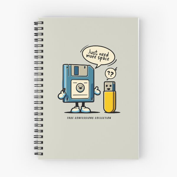 Item preview, Funny Caricature Floppy disk vs Pendrive, Need More Space Technology Joke designed and sold by DAMOTAmagazine.