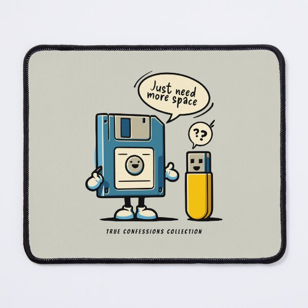 Item preview, Funny Caricature Floppy disk vs Pendrive, Need More Space Technology Joke designed and sold by DAMOTAmagazine.