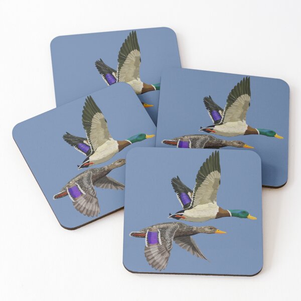 Item preview, Pair of Mallard Ducks in Flight - Nature Wildlife Art designed and sold by Phat Dog Designs .