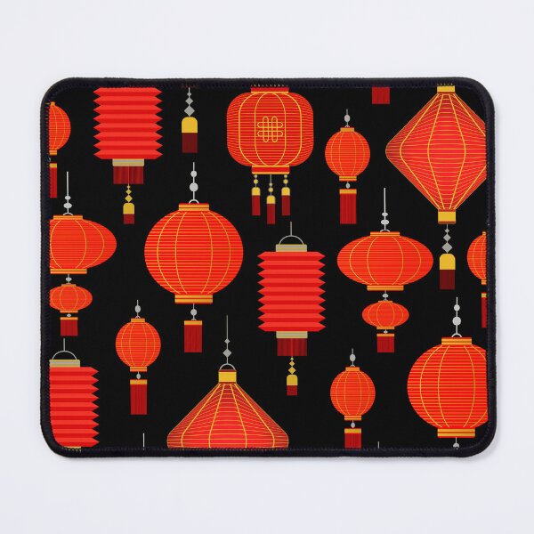 Item preview, Red and Gold Chinese Paper Lanterns Artwork designed and sold by Phat Dog Designs .