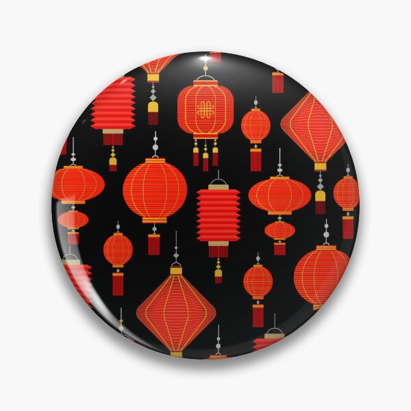 Item preview, Red and Gold Chinese Paper Lanterns Artwork designed and sold by Phat Dog Designs .